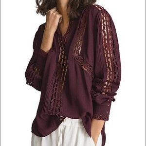 CLEARANCE ✨🔥REISS Freda logo lace trim blouse
